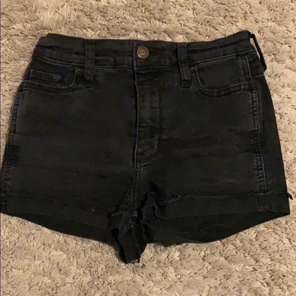 Black jean shorts